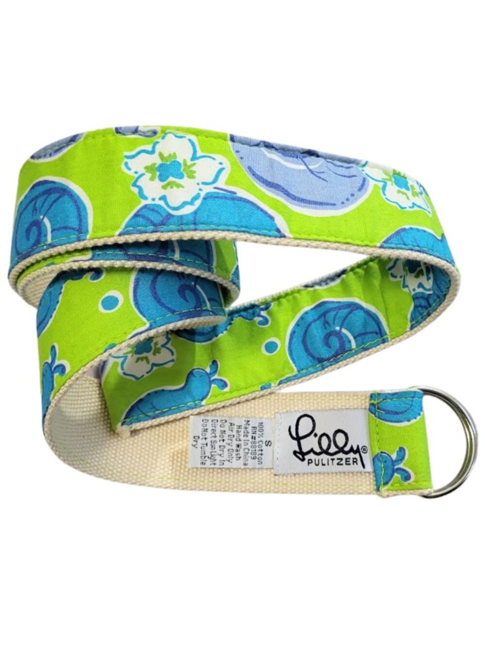 LILLY PULITZER Vintage 2000s D-Ring Escargot Snail Print Belt - Women's S